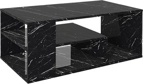 Масичка за кафе Abdera от меламин в черен мраморен цвят 110x60x42см.