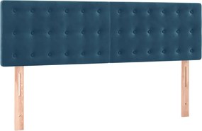 346474 vidaXL Горни табли за легло, 2 бр, тъмносини, 72x5x78/88 см, кадифе