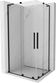 Mexen Velar L Двойна плъзгаща се душ кабина 100 x 90 см, прозрачна, черна