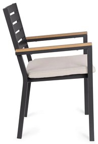 Антрацитни градински столове в комплект от 4 бр. метални Henna – Bizzotto