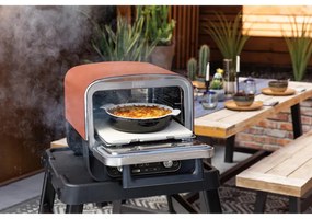 Електрическа фурна Ninja Woodfire OO101EU, 2400W, 8 програми, Таймер, LED дисплей, Автоматично изключване, Червен/Черен
