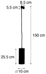Дизайнерска висяща лампа черна вкл. адаптер за релса 3-фазен - 3-Phase Tubo