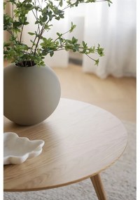 Кръгла маса за кафе в дъбов декор в естествен цвят 90x90 cm Yumi - Rowico