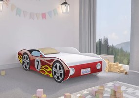 Красиво детско легло 160 x 80 cm в стил червена състезателна кола