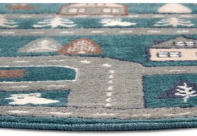 Детски килим в цвят бензин ø 100 см Streets - Hanse Home