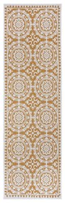 Външен килим в бял цвят и жълта охра 80x250 cm Jardin – NORTHRUGS