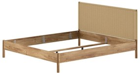 Двойно легло от масивен дъб без ламелно дъно в естествен цвят 180x200 cm Olive Rope – Vipack