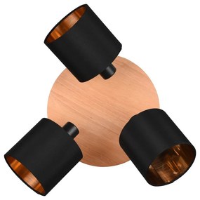 Прожектор в черен и естествен цвят ø 12 cm Tommy – Trio