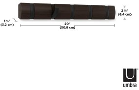 Тъмнокафява стенна закачалка от масивна топола Flip – Umbra