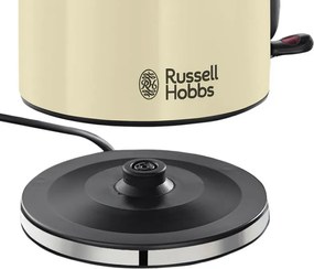Електрическа кана Russell Hobbs Colours Plus Classic Cream 20415‑70, 2400W, 1.7 л, Бързо завиране, Скрит нагревател, 360° основа, Индикатор, Кремав