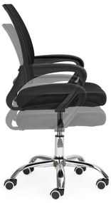 Ергономичен офис стол в черно с метална основа