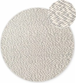 Светлосив/кремав ръчно изработен вълнен кръгъл килим ø 160 cm Lyon Beans – Elle Decoration