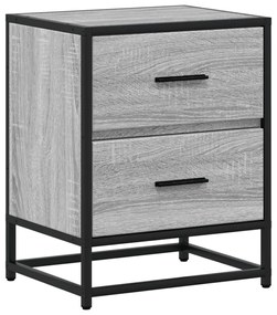 848680 vidaXL Нощно шкафче, сив сонома, 40x31x50 см, инженерно дърво