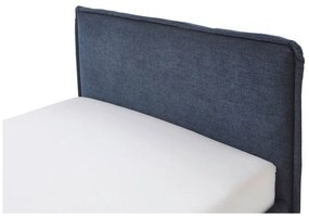 Тъмносиньо тапицирано детско легло 120x200 cm с място за съхранение с включена подматрачна рамка Fun – Meise Möbel