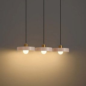 Modern Track System Black with 3 Pendant Lights Brass and Green 1-Phase - Iconic Jina