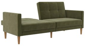 Зелен кадифен разтегателен диван 207 cm Lilly – Støraa