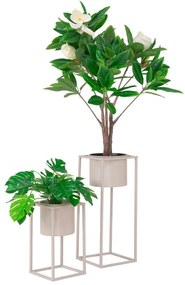 Комплект от 2 бежови метални саксии Marla - House Nordic