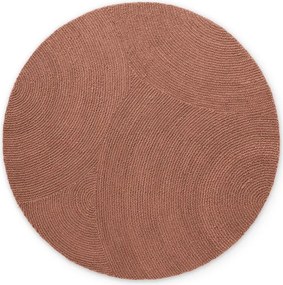 Теракотен ръчно изработен вълнен кръгъл килим ø 150 cm Calmio – Hanse Home