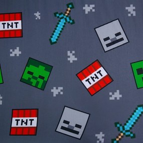 Сив еластичен единичен памучен детски чаршаф 90x200 cm Minecraft "We got this" – Jerry Fabrics