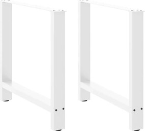 4013313 vidaXL Крака за трапезна маса, бели, 2 бр., 80 x (72-73) см, стомана