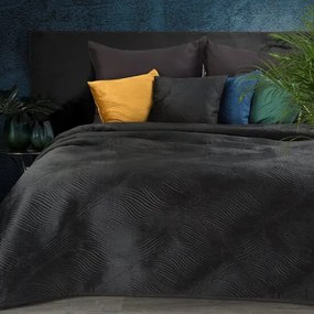 Качествена ватирана покривка за легло в черно Ширина: 170 см | Дължина: 210 см
