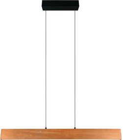 LED висящо осветително тяло в естествен цвят с дървен абажур Edgewood – Trio