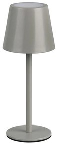 Сива LED настолна лампа с метален абажур (височина 21 cm) Diaz – Trio