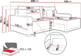 Ъглов диван Zeus M-Екрю