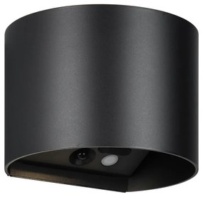 LED стенно външно осветително тяло с USB със сензор за движение (височина 10 cm) Genie – Trio