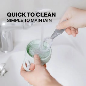 Преносима бутилка за напитки Buydeem CD1017-CG, 500 мл, Вградена сламка, Непропусклива, Термоустойчиво стъкло до 150°C, BPA free, Зелен