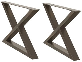 4012715 vidaXL Крака за масичка за кафе, 2 бр., естествена стомана, 70 x (42-43,3) см, стомана