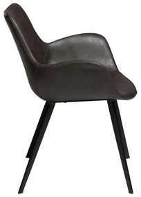 Тъмносив тапициран трапезен стол с подлакътници Hype – DAN-FORM Denmark