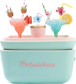 Хладилна чанта Polarbox Classic, 20 литра, AIRPOP полистирол, 5-15C до 24 часа, Класическа кожена каишка, Син/Розов