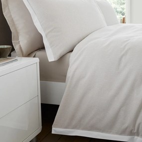 Кремаво единично спално бельо от памук перкал 135x200 cm Seersucker Woven Stripe – Bianca