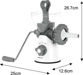 Мелачка за месо Kinghoff KH 1874, Ножове от неръждаема стомана, Фино/грубо смилане, Аксесоари, Бял/сив