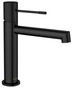 Матово-черна стояща батерия за мивка Solaris – Sapho