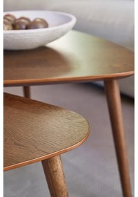 Кафяви масички за кафе в комплект от 2 бр. от декор от дъб 70x100 cm Adda – Unique Furniture