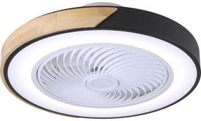 Brilagi-LED Димируема лампа с вентилатор LED/30W/230V 3000-6500K черен/дъб + д.у.