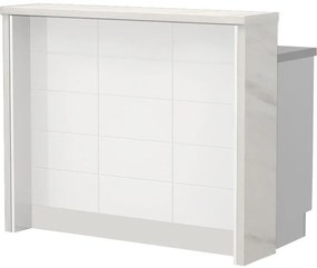 Островна кухненска пейка Hudson-Length: 120 cm.-White-White Marble