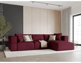Ъглов диван в цвят бордо, десен ъгъл Esther – Milo Casa