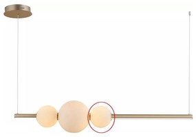 Azzardo - Резервно стъкло за полилей SANDRA бял - малко Ø 15 см