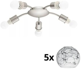 Eglo LED таванно осветление MY CHOICE 5xE14/4W/230V хром/бяло/черно