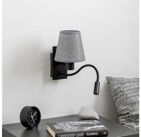 Brilagi - LED Аплик NUBILA 1xE27/25W/230V + LED/3W черен/сив