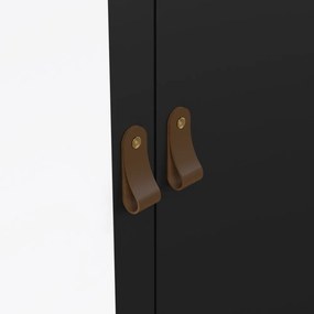 Черен гардероб с огледало 102x199x58 cm Madrid – Tvilum