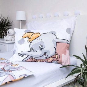 Бяло-сиво памучно детско спално бельо за детско креватче 100x135 cm Dumbo "Dots" – Jerry Fabrics
