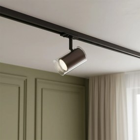 Модерен прожектор тъмен бронз с прозрачно стъкло за релсова система 1-фазен - Iconic Lloyd