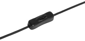 Ретро настолна лампа черна с прозрачно стъкло - Eclipse