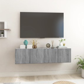 815871 vidaXL Висящ шкаф, сив сонома, 2 бр, 60x30x30 см, инженерно дърво