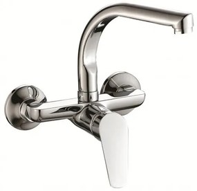 Стенен смесител за умивалник ALFI ICF 5108123 7313, месинг, хром, 19х17.2см
