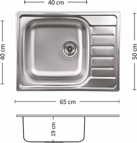 Leks COMPACT BB 65.1 SI Кухненска мивка за вграждане